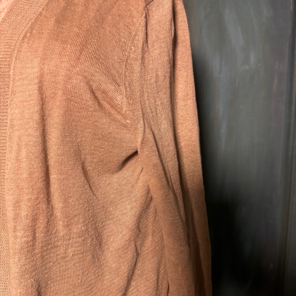 100%Linen, Women's Tan Sweater Cardigan - Picture 4 of 16